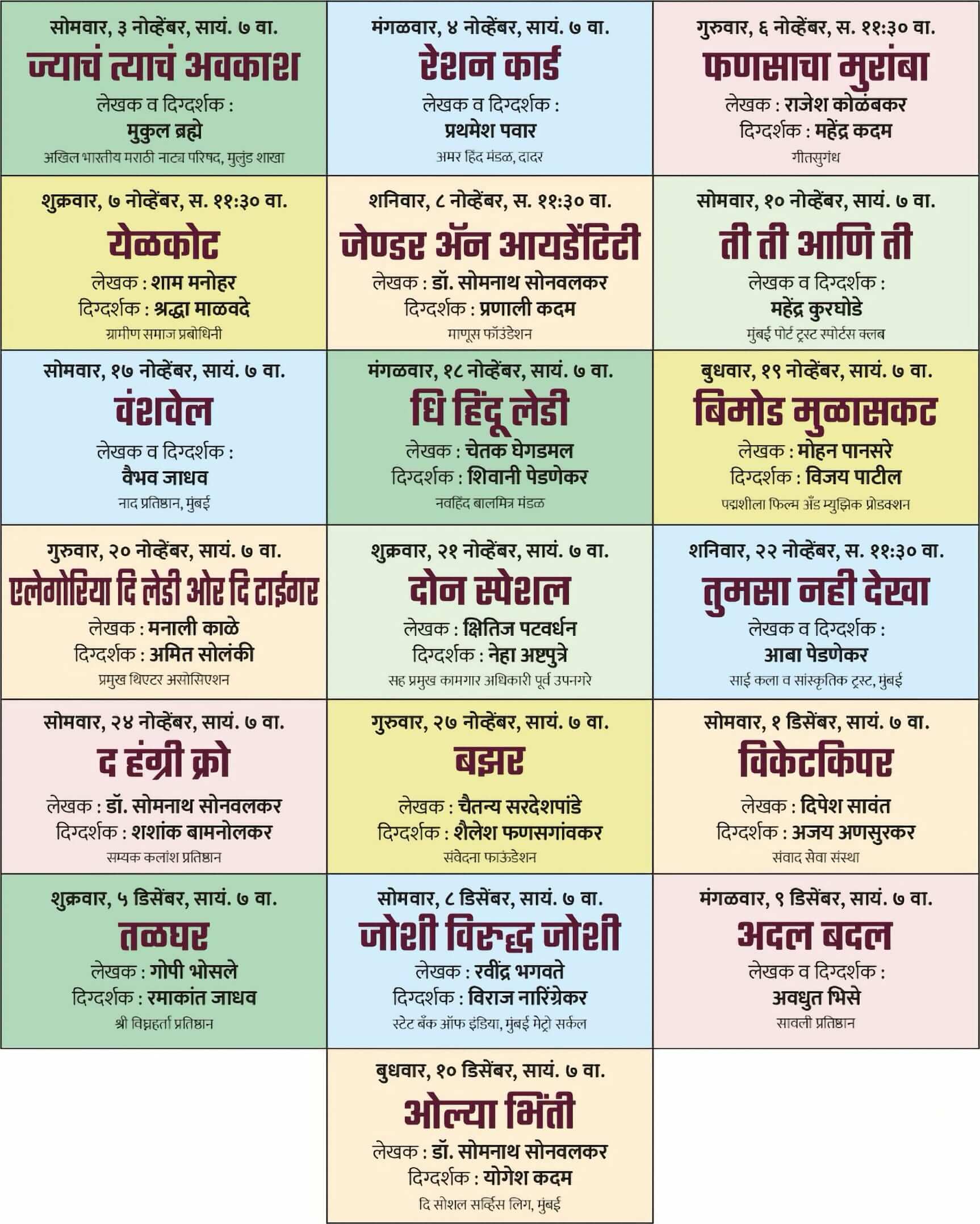 64th maharashtra rajya haushi natya spardha time table